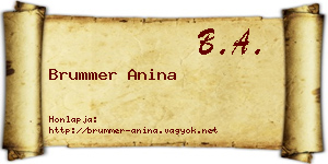 Brummer Anina névjegykártya